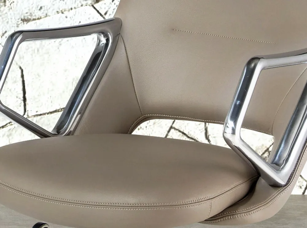 Chairs - Grey leatherette  swivel office chair - ANGEL CERDÁ