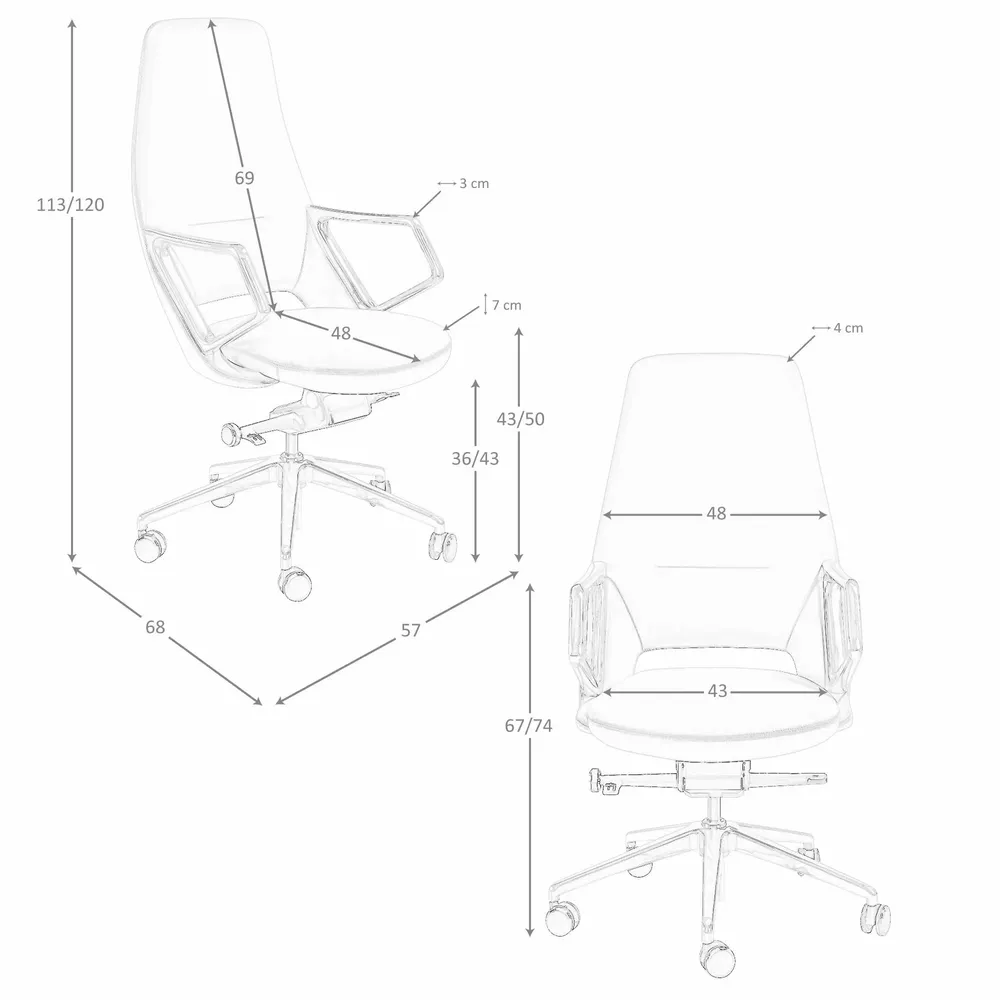 Chairs - Grey leatherette  swivel office chair - ANGEL CERDÁ