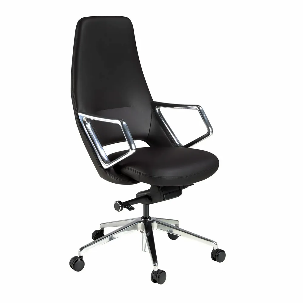 Chairs - Black leatherette  swivel office chair - ANGEL CERDÁ