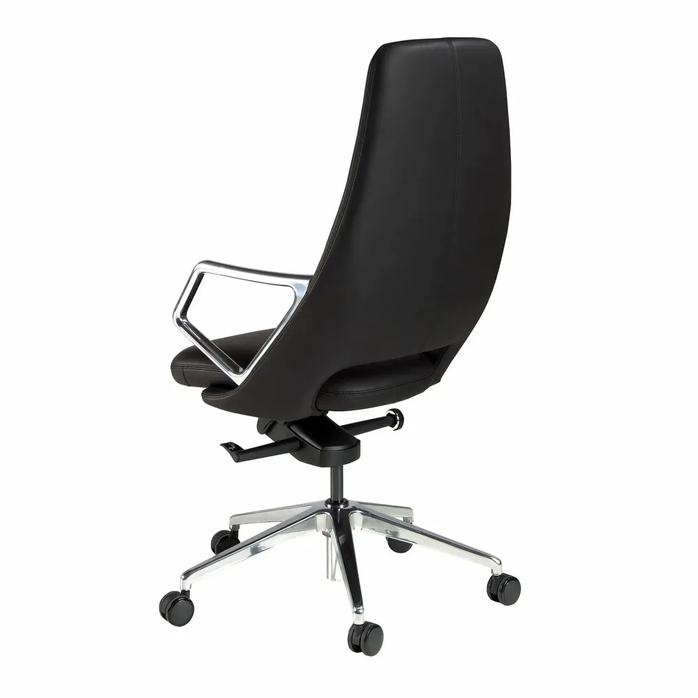 Chairs - Black leatherette  swivel office chair - ANGEL CERDÁ