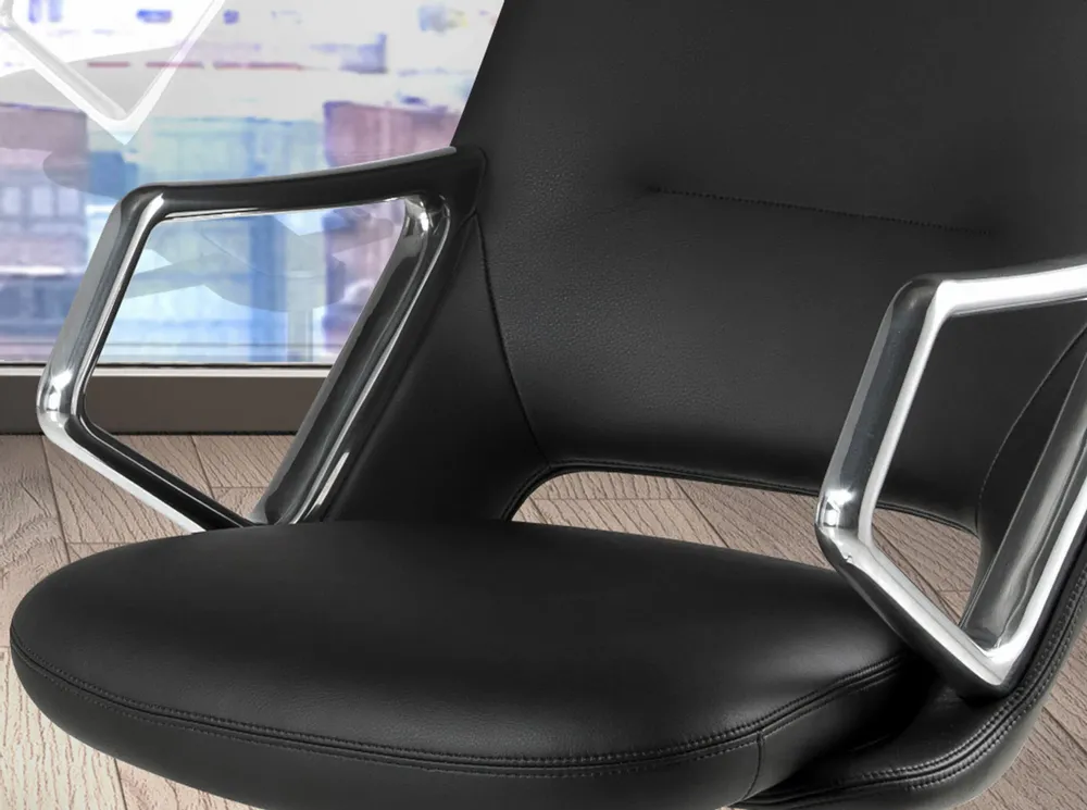 Chairs - Black leatherette  swivel office chair - ANGEL CERDÁ