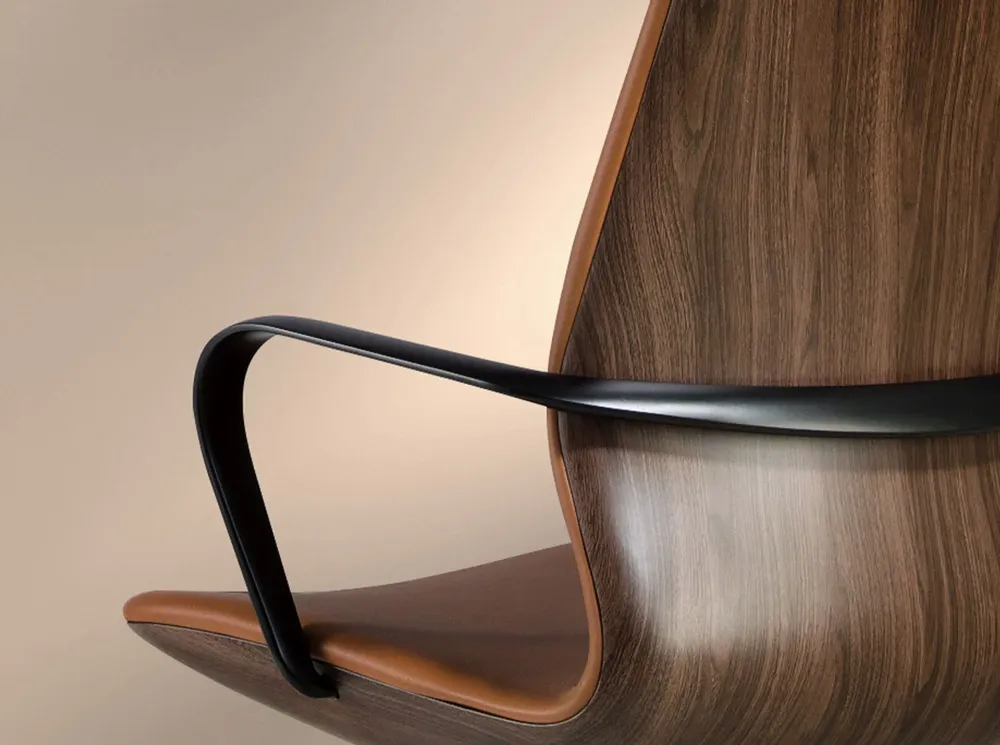 Chairs - Brown leatherette  swivel office chair - ANGEL CERDÁ