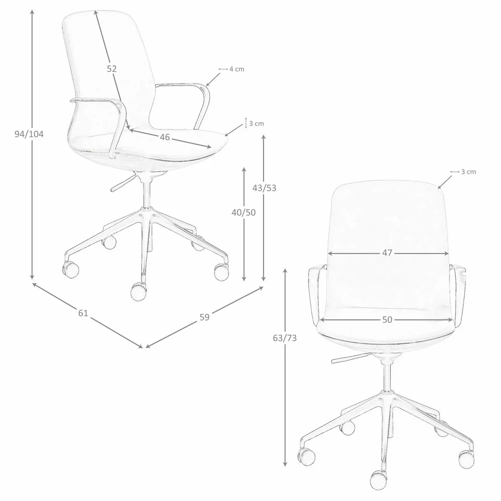 Chairs - Brown leatherette  swivel office chair - ANGEL CERDÁ