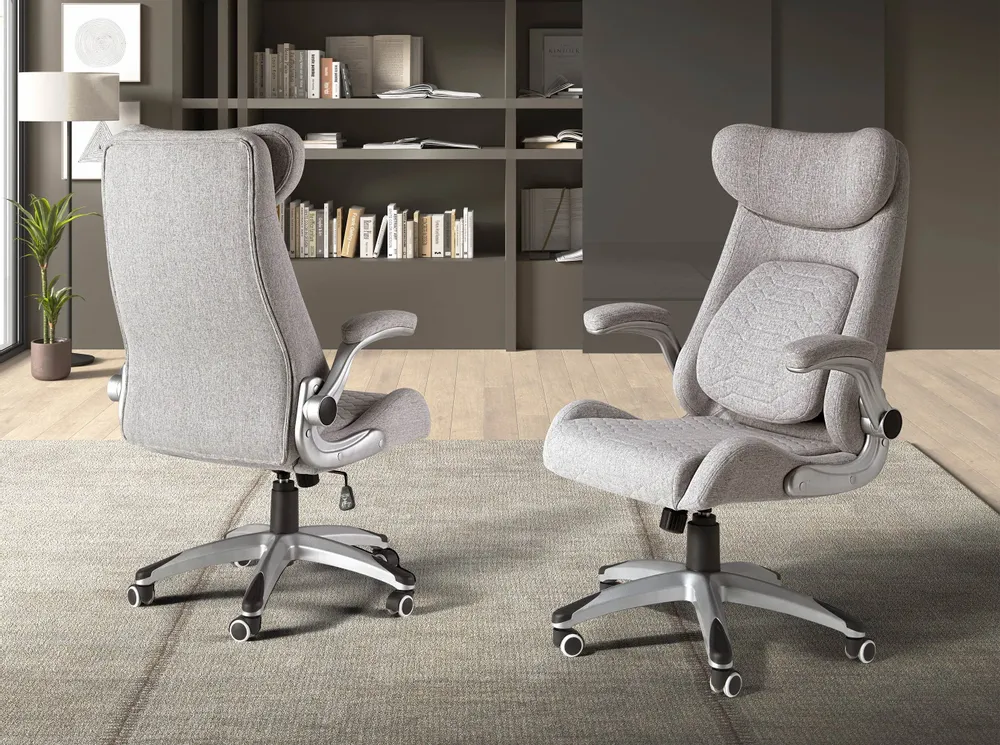 Chairs - Grey fabric swivel office chair - ANGEL CERDÁ