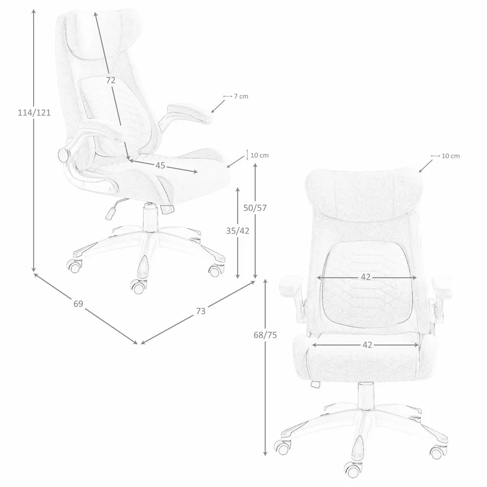 Chairs - Grey fabric swivel office chair - ANGEL CERDÁ