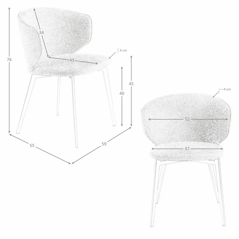 Chairs - Brown marbled fabric chair - ANGEL CERDÁ