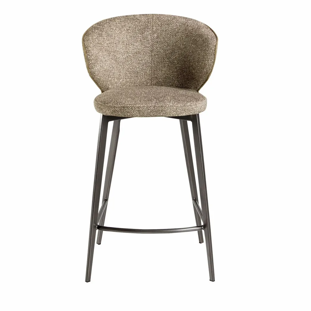 Stools - Stool upholstered in mottled brown fabric - ANGEL CERDÁ