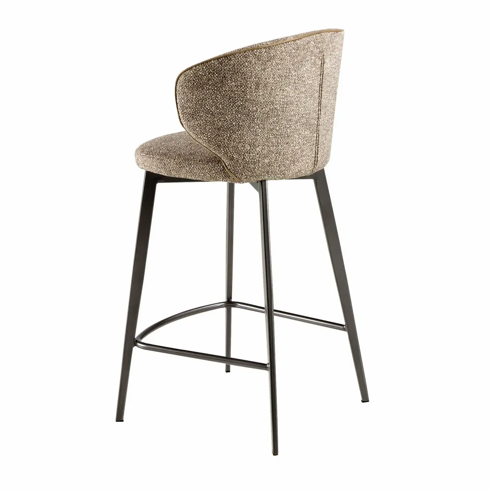 Stools - Stool upholstered in mottled brown fabric - ANGEL CERDÁ