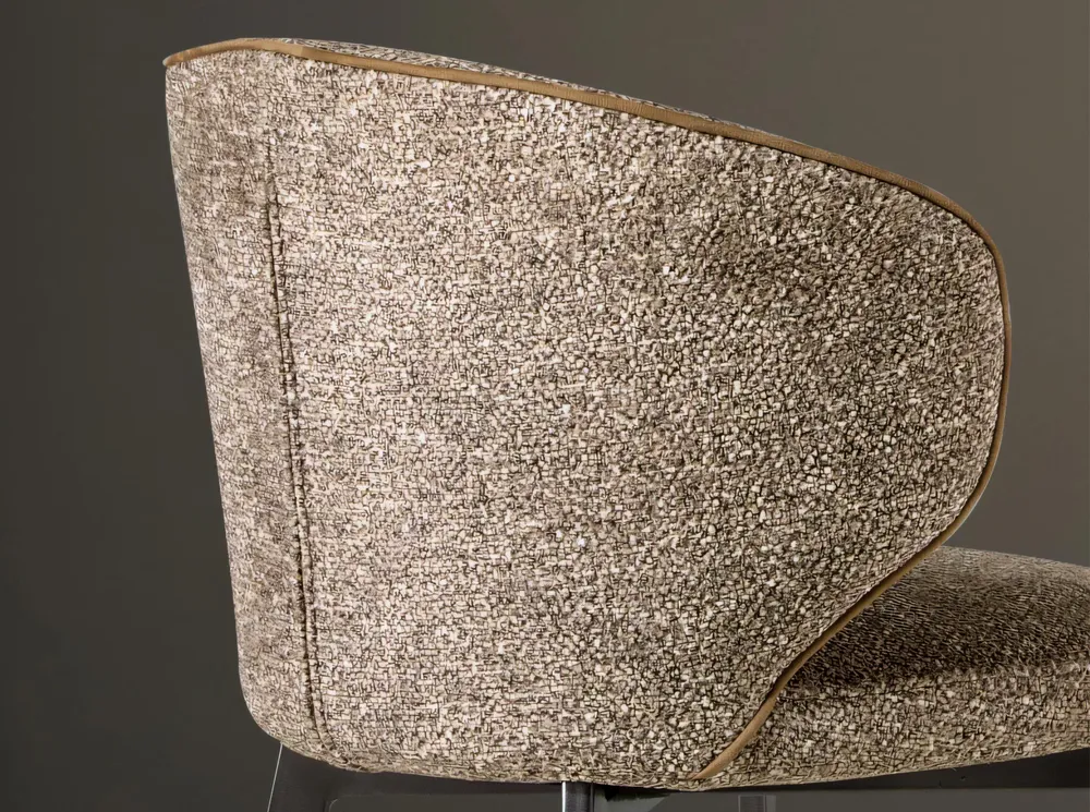 Stools - Stool upholstered in mottled brown fabric - ANGEL CERDÁ