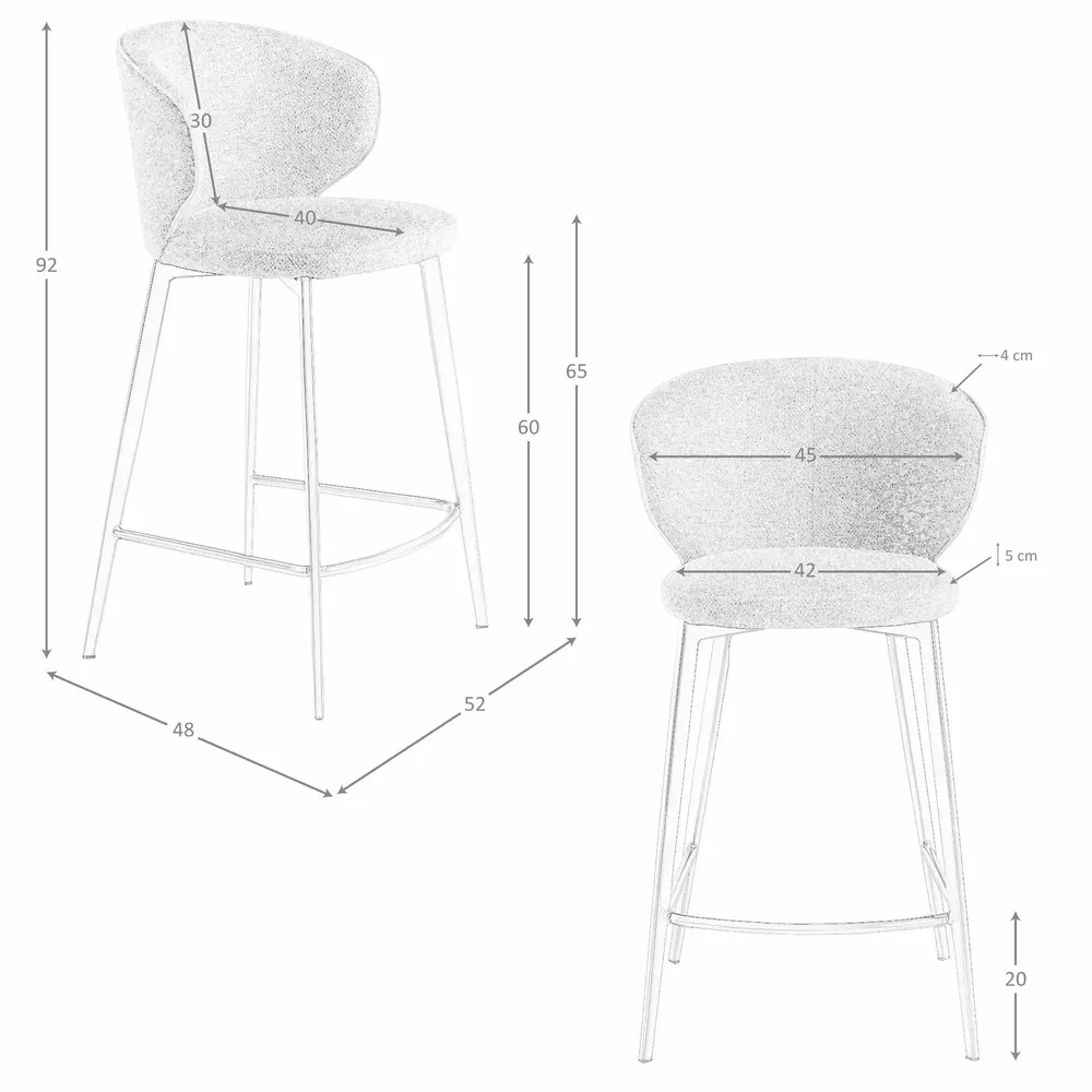 Stools - Stool upholstered in mottled brown fabric - ANGEL CERDÁ