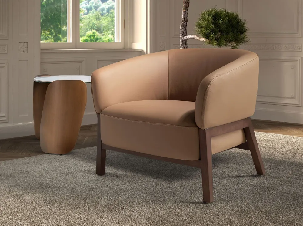 Armchairs - Brown leather armchair - ANGEL CERDÁ