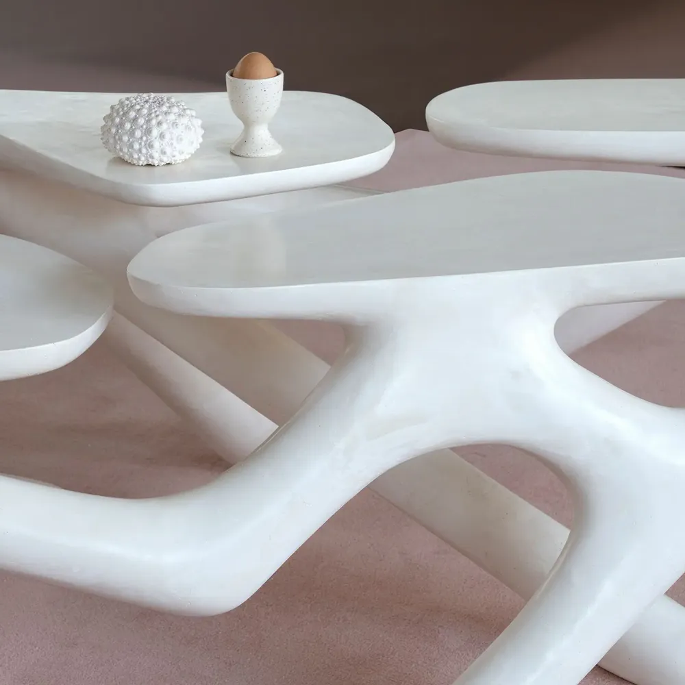 Pièces uniques - Table basse - White noise - CLEMENCE MARS & THOMAS LELOUCH