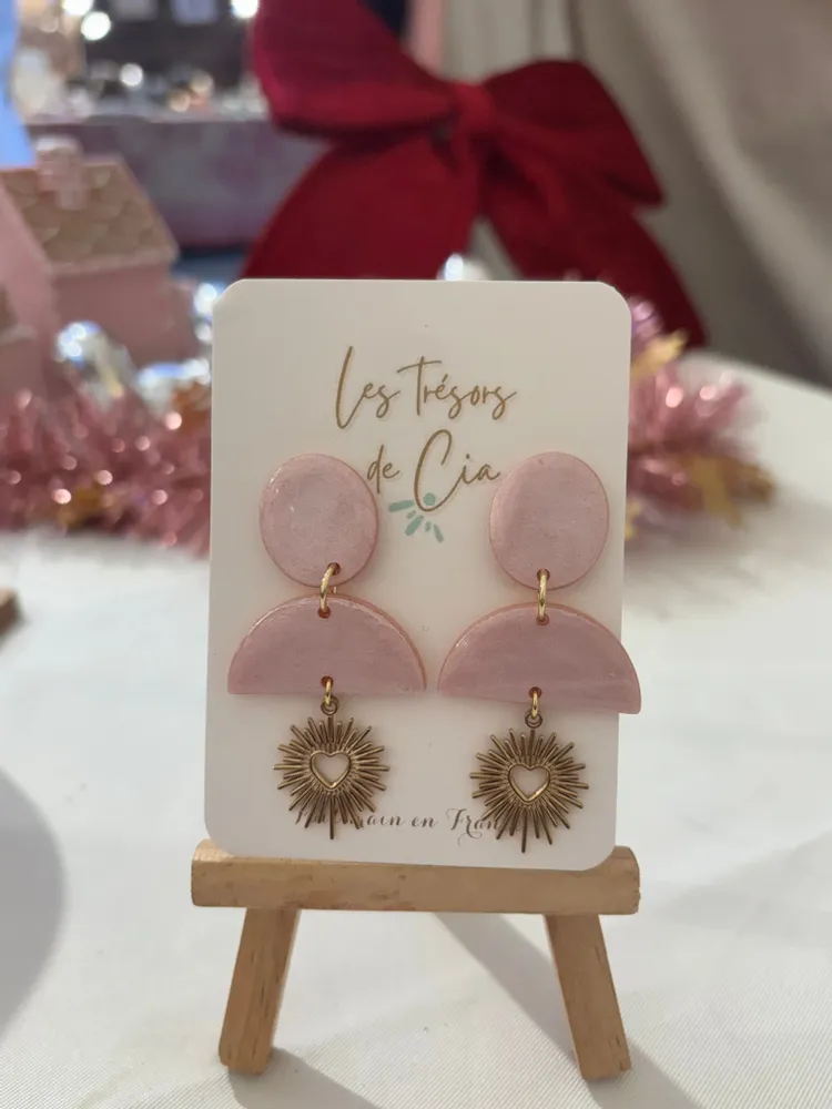 Jewelry - Solar heart earrings — powder pink - LES TRÉSORS DE CIA