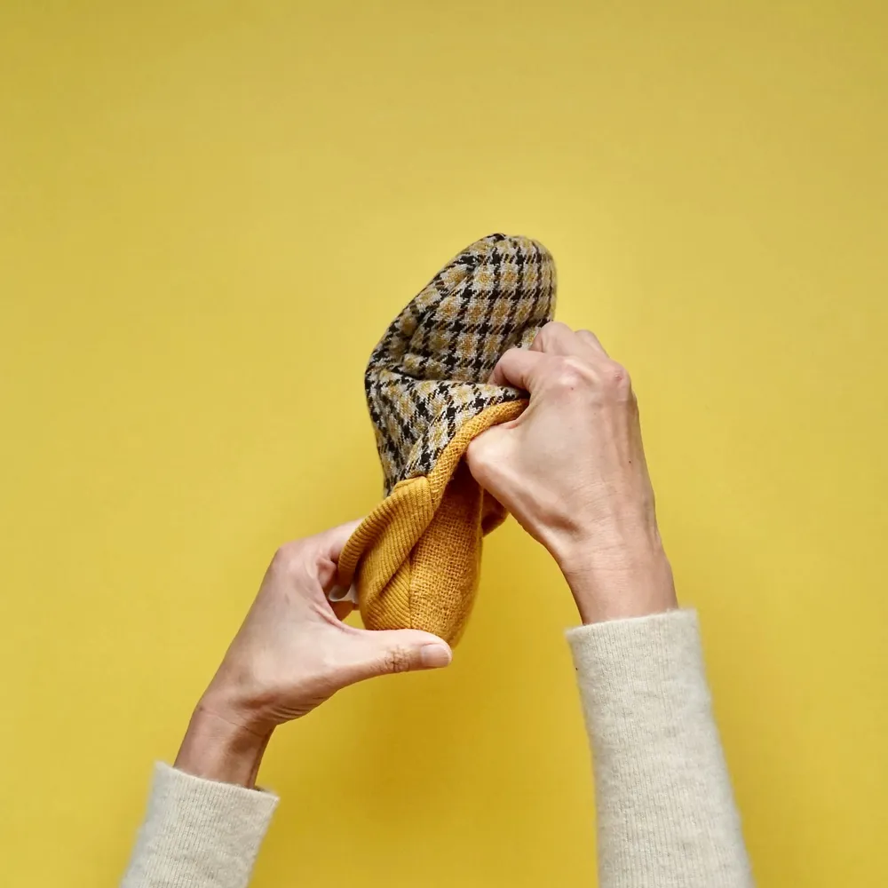 Chaussettes - JAPAN MADE Reversible room shoes / Houndstooth Check × Two Face - MERIPPA