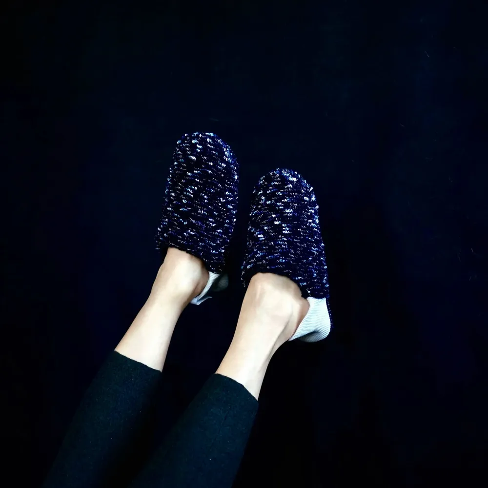 Chaussettes - JAPAN MADE Reversible room shoes / Fancy Pile × Vintage Sheep Boa - MERIPPA