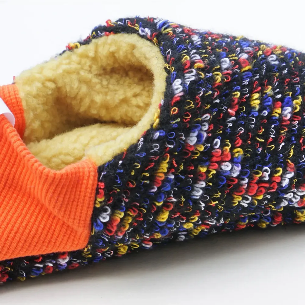 Chaussettes - JAPAN MADE Reversible room shoes / Fancy Pile × Vintage Sheep Boa - MERIPPA