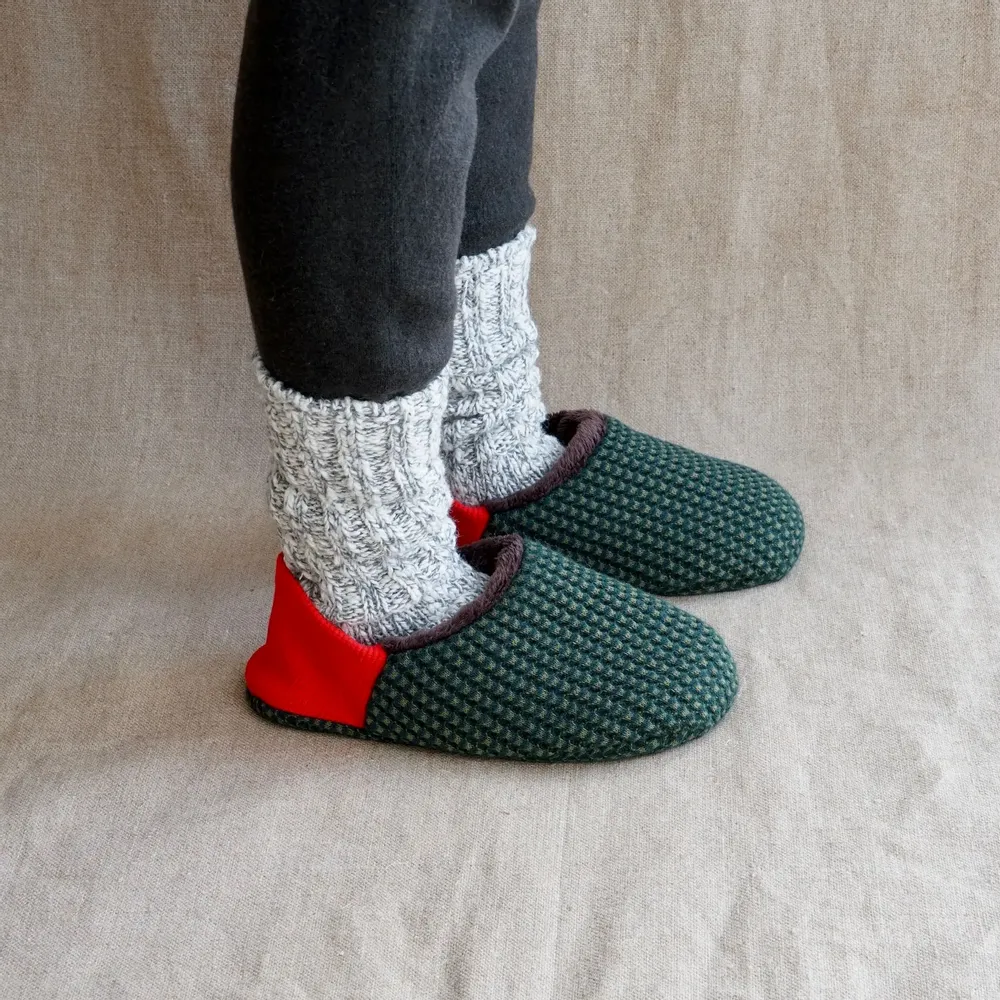Chaussettes - JAPAN MADE Reversible room shoes / Waffle Knit × Micro Boa - MERIPPA