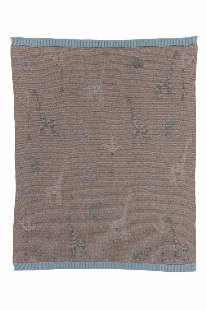 Children's bedrooms - Cushion cover and baby blanket WHALIO & GIRAFFE for children - TRANQUILLO