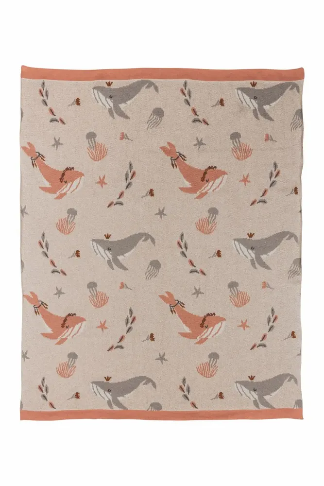 Children's bedrooms - Cushion cover and baby blanket WHALIO & GIRAFFE for children - TRANQUILLO