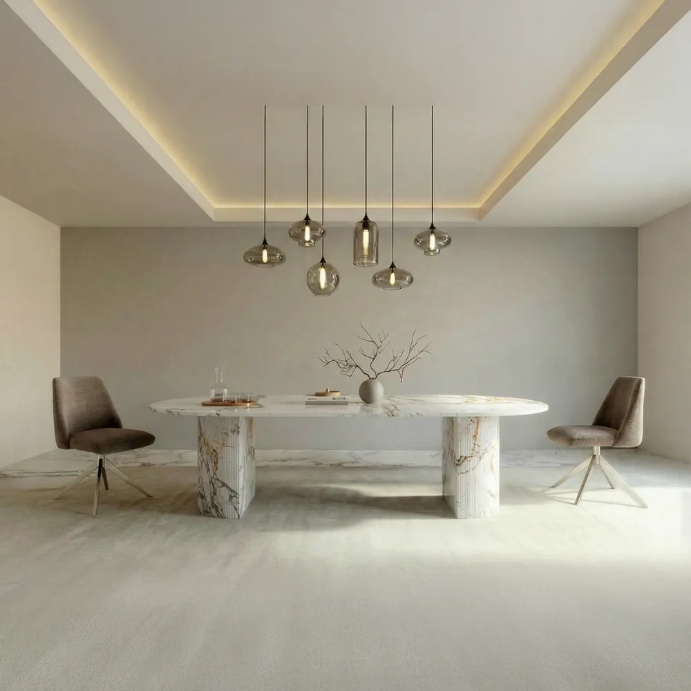 Dining Tables - Refleko - Dining Tables - Calacatta Oro Marble - 180X100X75 cm - STONE VALLEY