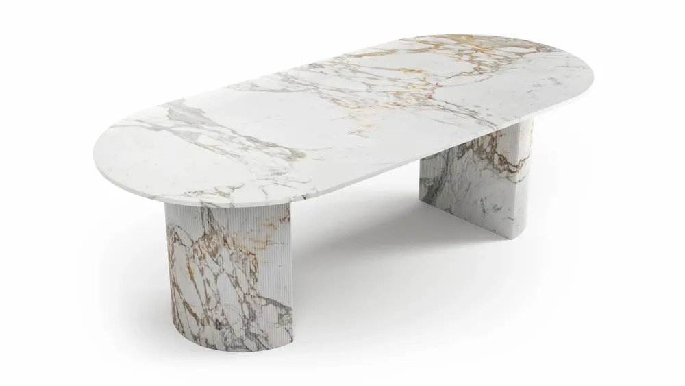 Dining Tables - Refleko - Dining Tables - Calacatta Oro Marble - 180X100X75 cm - STONE VALLEY
