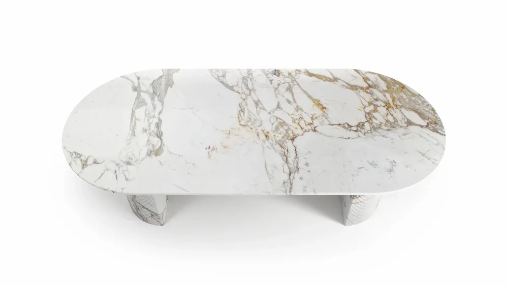 Dining Tables - Refleko - Dining Tables - Calacatta Oro Marble - 180X100X75 cm - STONE VALLEY