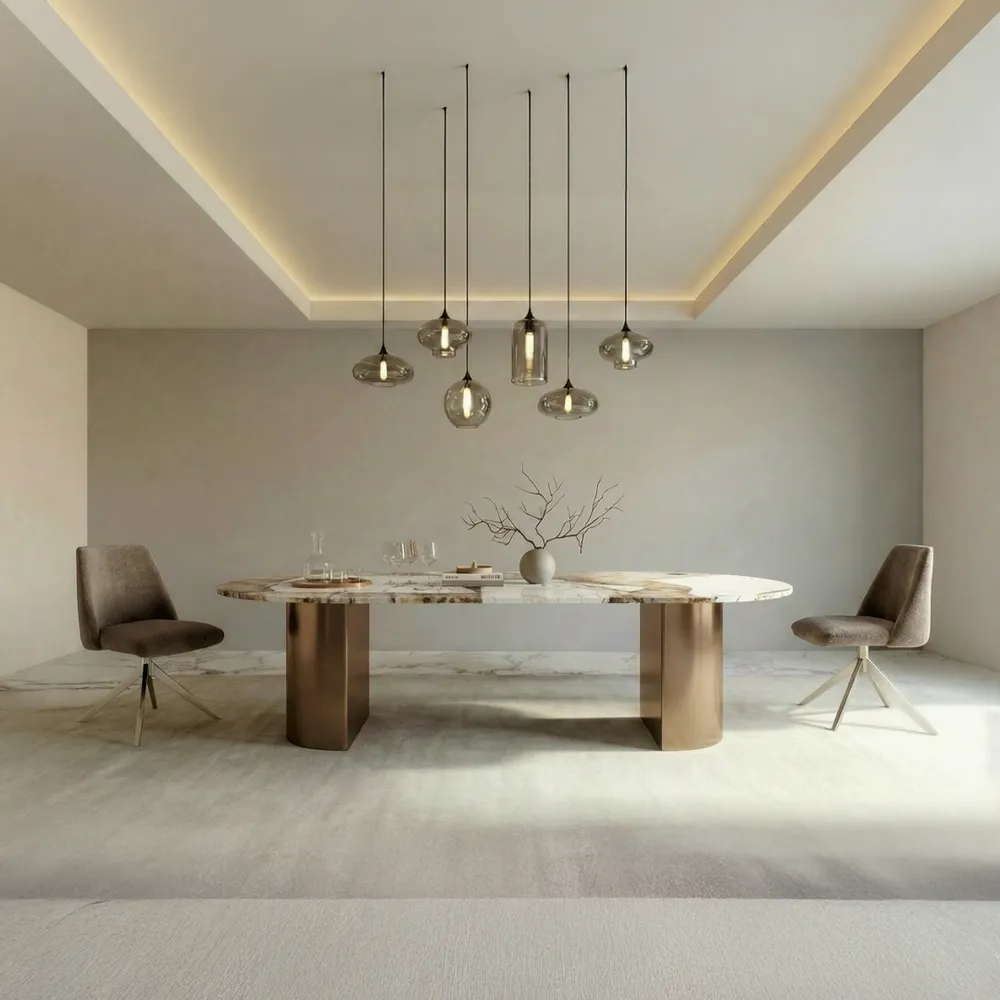 Dining Tables - Refleko - Dining Tables - Patagonia Quartzite - 180X100X75 cm - STONE VALLEY