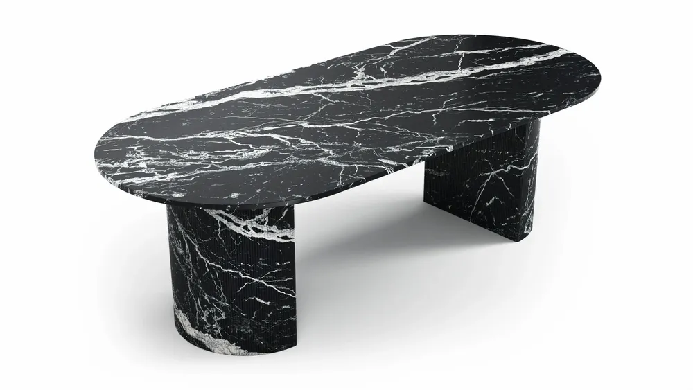 Tables Salle à Manger - Refleko - Tables à manger - Marbre Nero Maquina - 180X100X75 cm - STONE VALLEY