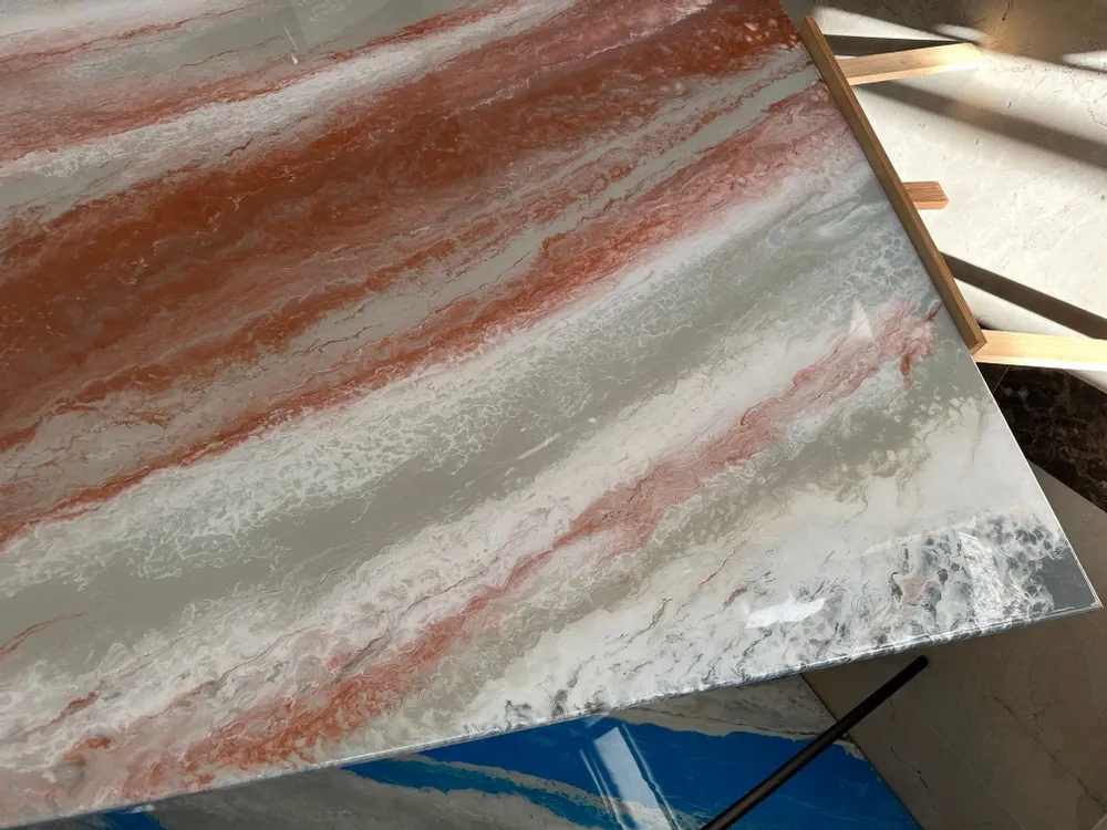 Tableaux - "Cooper" est une peinture abstraite à l’acrylique sur toile /resin - TURIK&ART (KSENIIA TURIK)