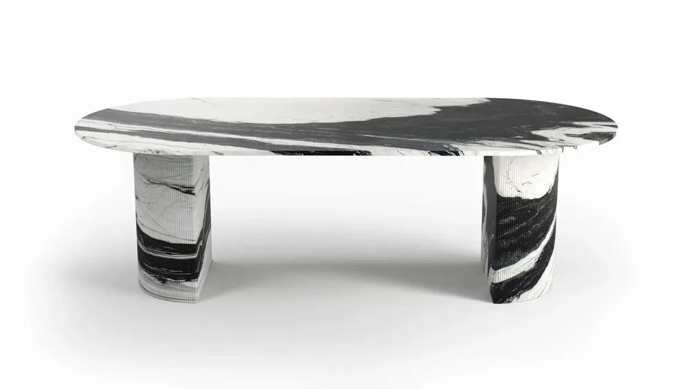 Dining Tables - Refleko - Dining Tables - Panda Marble - 200X100X75 cm - STONE VALLEY