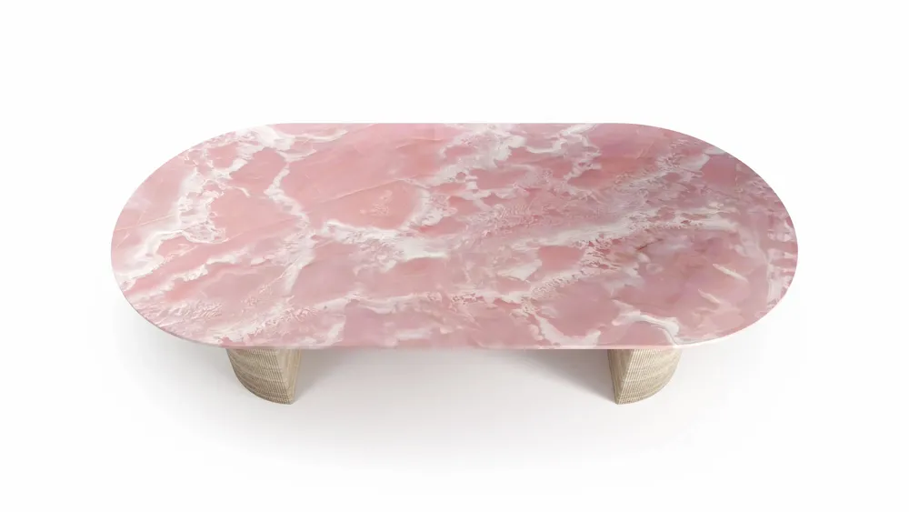 Tables Salle à Manger - Refleko - Tables à manger - Onyx Rose - 200X100X75 cm - STONE VALLEY