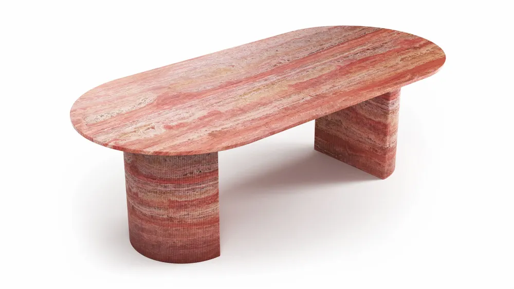 Dining Tables - Refleko - Dining Tables - Red Travertine - 200X100X75 cm - STONE VALLEY