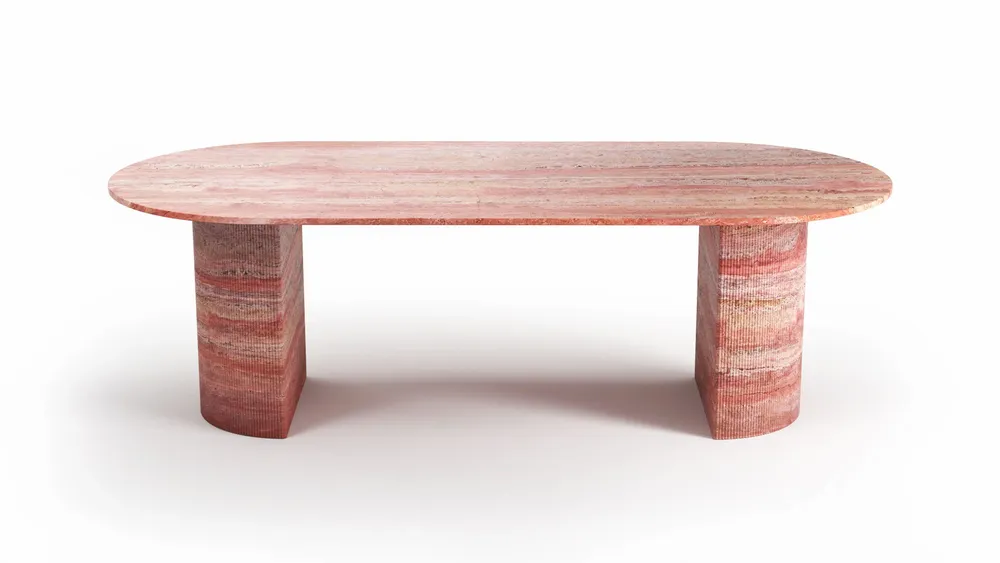 Dining Tables - Refleko - Dining Tables - Red Travertine - 200X100X75 cm - STONE VALLEY