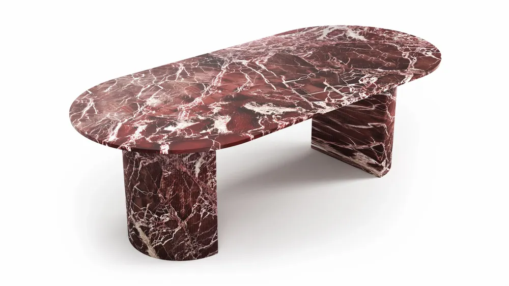 Dining Tables - Refleko - Dining Tables - Rosso Levano Marble - 240X110X75 cm - STONE VALLEY