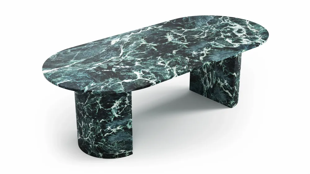 Tables Salle à Manger - Refleko - Tables à manger - Marbre Verde Alpi - 240X110X75 cm - STONE VALLEY