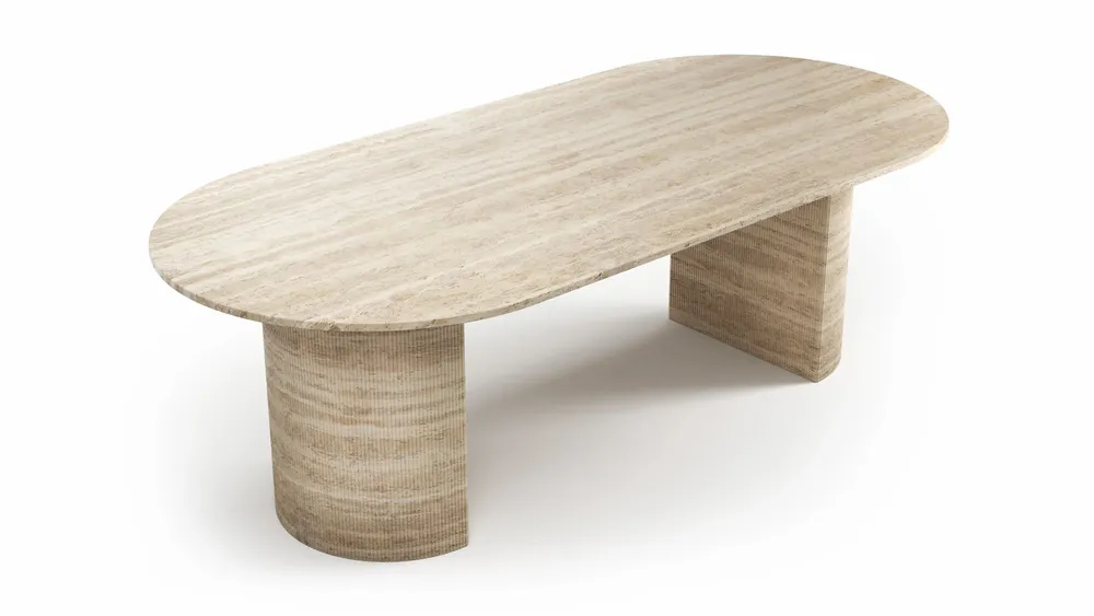 Dining Tables - Refleko - Dining Tables - Classic Travertine - 240X110X75 cm - STONE VALLEY