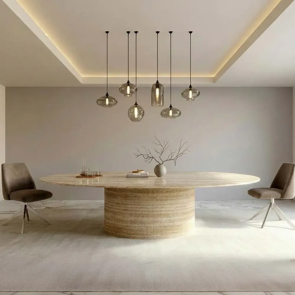 Dining Tables - Valleyra - Dining Tables - Classic Travertine - 180X100X75 cm - STONE VALLEY