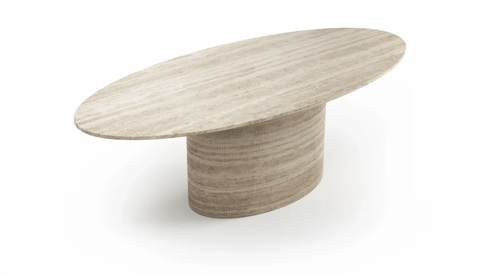 Dining Tables - Valleyra - Dining Tables - Classic Travertine - 240X120X75 cm - STONE VALLEY