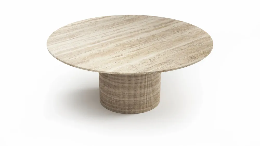 Tables Salle à Manger - Ocel - Tables à manger - Travertin Classique - 120X120X75 cm - STONE VALLEY