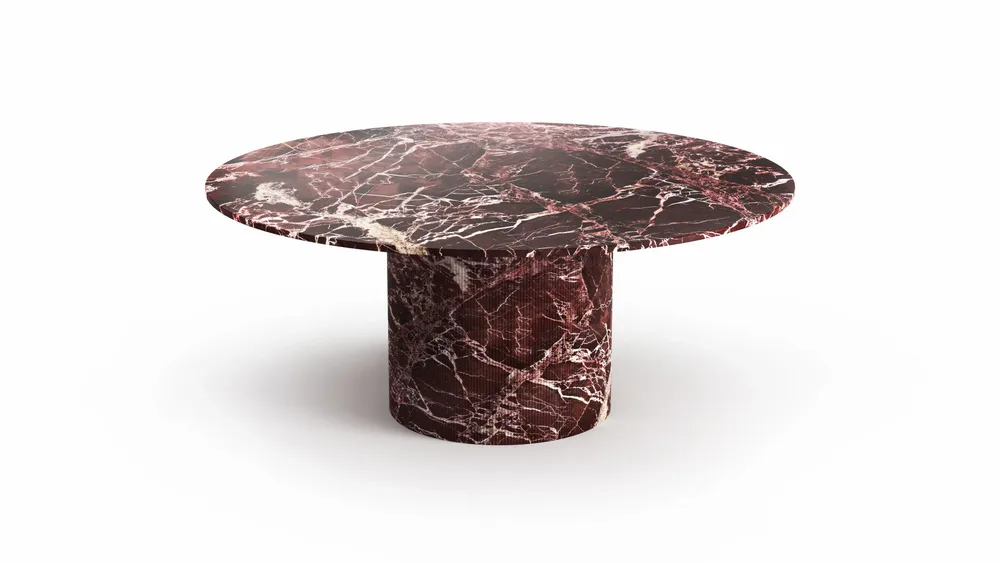 Tables Salle à Manger - Ocel - Tables à manger - Marbre Rosso Levano - 150X150X75 cm - STONE VALLEY
