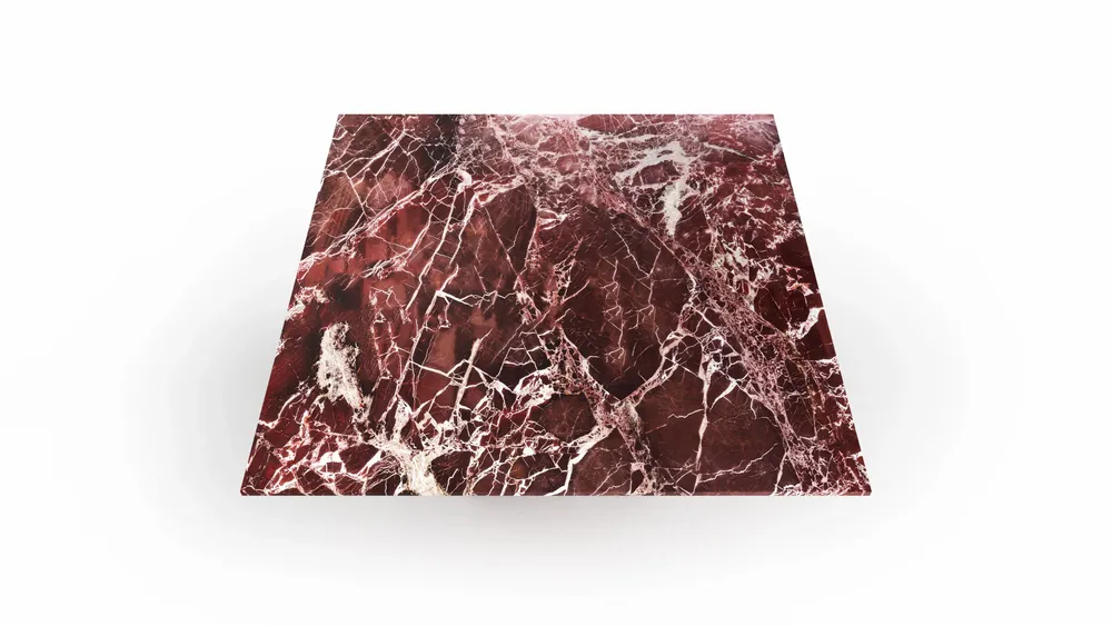 Tables Salle à Manger - Carrera - Tables à manger - Marbre Rosso Levano - 100X100X75 cm - STONE VALLEY