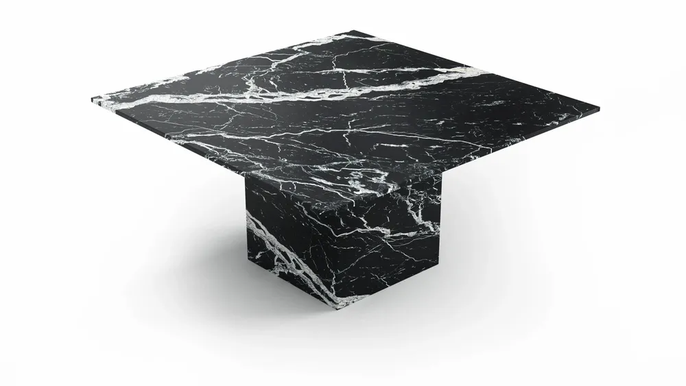 Tables Salle à Manger - Carrera - Tables à manger - Marbre Nero Maquina - 100X100X75 cm - STONE VALLEY