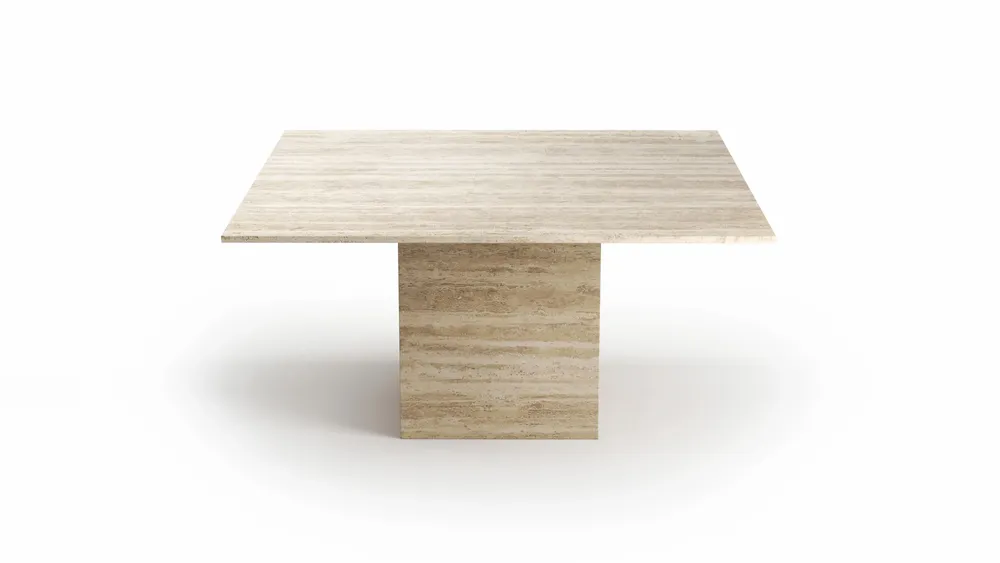 Dining Tables - Carrera - Dining Tables - Classic Travertine - 100X100X75 cm - STONE VALLEY