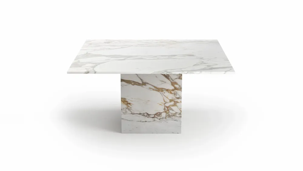 Dining Tables - Carrera - Dining Tables - Calacatta Oro Marble - 120X120X75 cm - STONE VALLEY