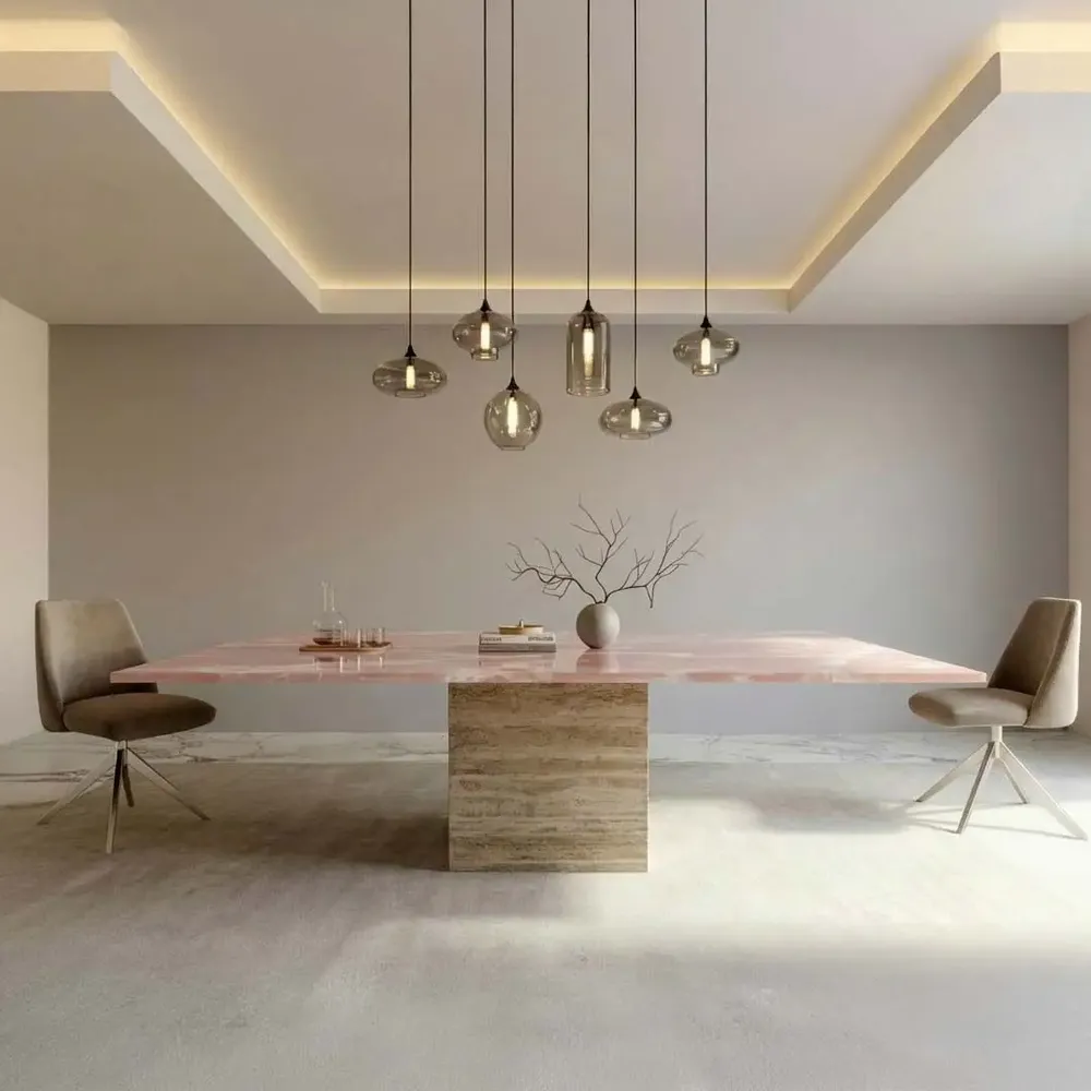 Dining Tables - Carrera - Dining Tables - Onyx Rose - 120X120X75 cm - STONE VALLEY