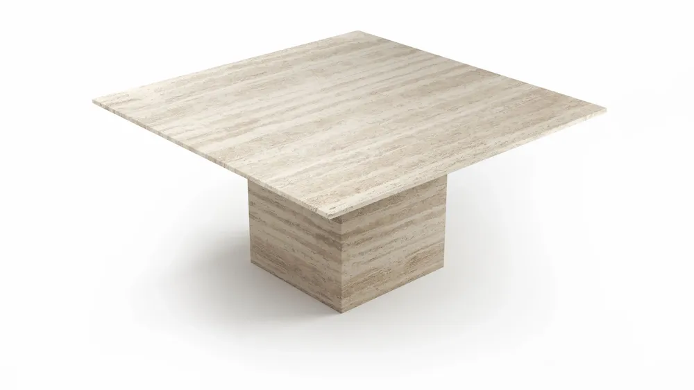 Dining Tables - Carrera - Dining Tables - Classic Travertine - 150X150X75 cm - STONE VALLEY