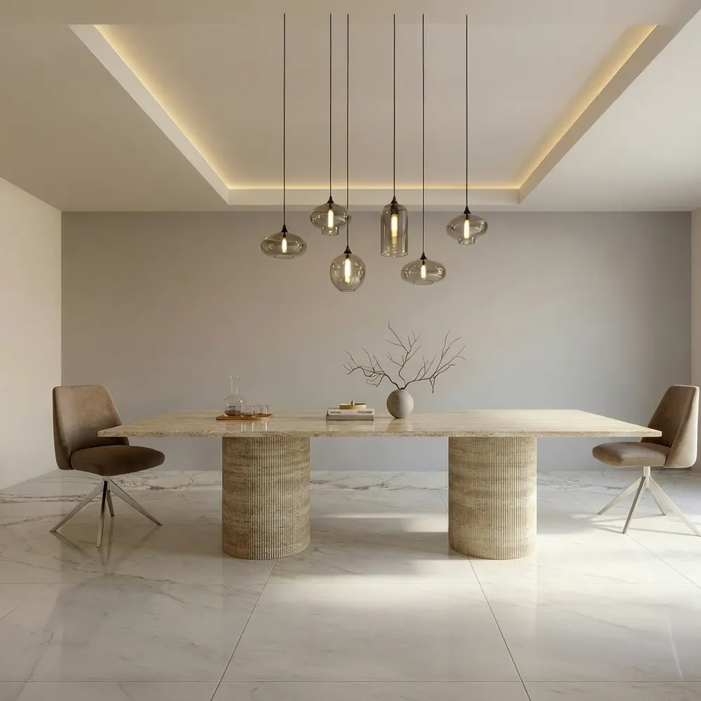 Dining Tables - Jaspura - Dining Tables - Classic Travertine - 160X90X75 cm - STONE VALLEY