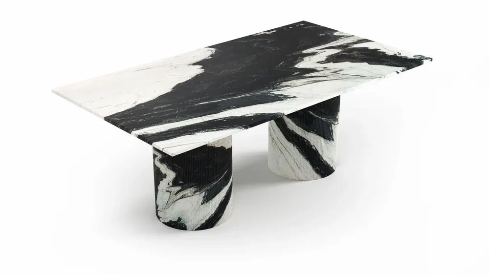 Tables Salle à Manger - Jaspura - Tables à manger - Marbre Panda - 180X90X75 cm - STONE VALLEY