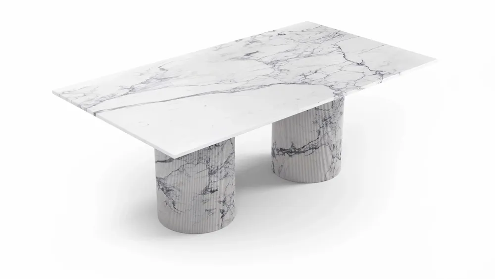 Tables Salle à Manger - Jaspura - Tables à manger - Marbre Statuario Michelangelo Carrara - 180X90X75 cm - STONE VALLEY