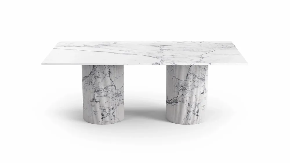 Tables Salle à Manger - Jaspura - Tables à manger - Marbre Statuario Michelangelo Carrara - 180X90X75 cm - STONE VALLEY